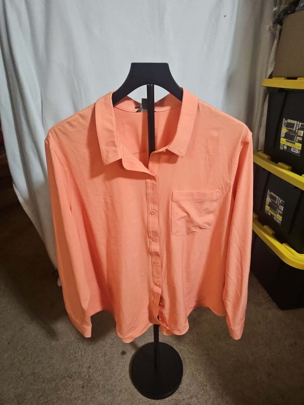 Eddie Bauer Escapelite Shirt Size 2XL Peach Classic Fit Womens